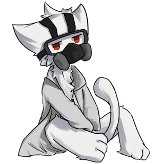😑 18c36de9 Furry, Gasmasker, Anthro, Wit, Dier, Kat whatsapp sticker