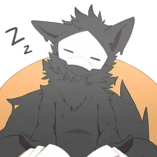 😪 7f052e28 slapen, harig, personage, cartoon, dier, dutje whatsapp sticker