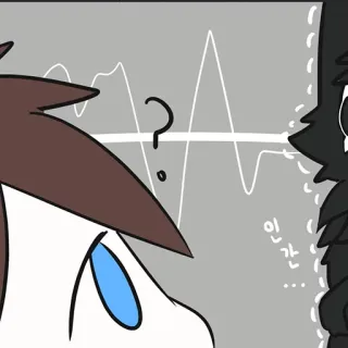 🤔 cc380ca4 인간... vraag, furry, ogen, oren whatsapp sticker