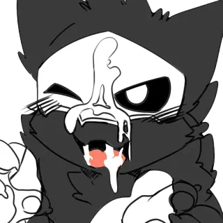 🤗 cd4c1b66 monster, creatuur, zwart-wit, horror, latex whatsapp sticker