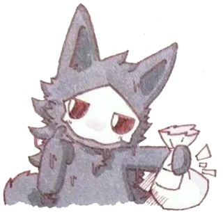 💊 cf38af56 furry, wezen, dier, schattig, donker, grijs whatsapp sticker