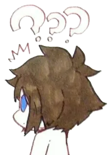 ❓ f0dce432 Anime, Verward, Vraagtekens, Denken, Personage whatsapp sticker