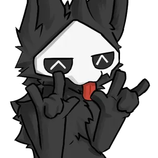 ☺️ fd205842 furry, aanstootgevend, gebaar, middelvinger, dier whatsapp sticker