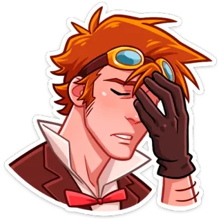 😔 beb34756 desenho animado, personagem, emoções, luvas, facepalm whatsapp sticker