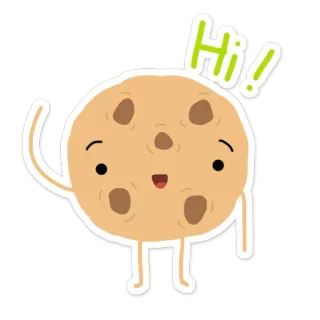✌ 88741b3d Hi! biscotto, ciao, carino, saluto, cartone animato telegram sticker