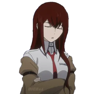 😒 1990ee84 Kurisu Makise Steins;Gate anime, gadis, ilmuwan, serius, Steins Gate, Kurisu Makise telegram sticker