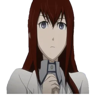 🙏 65e3a4d6 Kurisu Makise Steins;Gate Anime, Wanita, Sains, Ilmuwan, Serius, Ekspresi telegram sticker