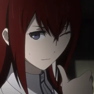 ⏱ 40b3f078 Anime, Frau, Rote Haare, Zwinkern, Daumen hoch telegram sticker