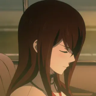 ⚙️ 9776fdac Anime, Mädchen, brünett, geschlossene Augen telegram sticker