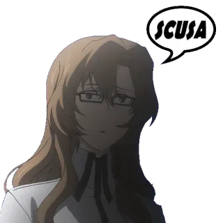 😰 8b8b3026 SCUSA animé, femme, bulle de dialogue, excuses, désolé, excuse telegram sticker