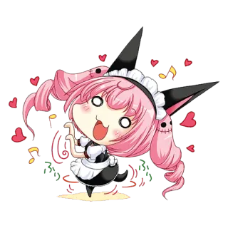 🎶 7f70f957 アニメ, 可愛い, メイド, ちび, かわいい telegram sticker