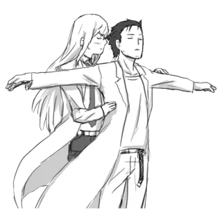 👫 8ee65e9a カップル, ロマンス, スケッチ, 線画, ハグ, 関係 telegram sticker