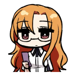 😐 b993ad96 漫画, 女の子, メガネ, アニメ, マンガ telegram sticker