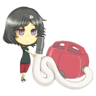 😯 d84cbbb7 ちび, アニメ, 掃除機, かわいい, 漫画 telegram sticker