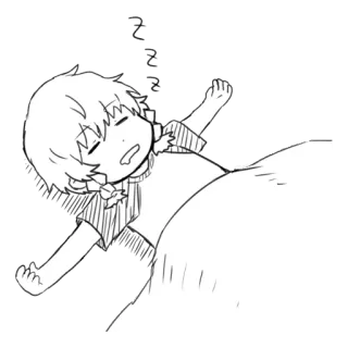 💤 e5a711f7 睡眠, アニメ, ちび, 眠い, 毛布, ベッド, 夜 telegram sticker