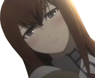 😳 4713cddc Kurisu Makise Steins;Gate Аниме, Мультфильм, Девушка, Улыбается, Курису Макисэ, Врата Штейна telegram sticker