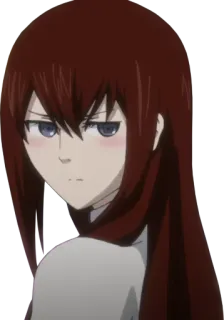 😤 bef7661d Kurisu Makise Steins;Gate Аниме, Девушка, рыжие волосы, Персонаж telegram sticker