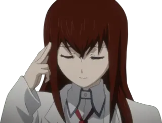 😌 c69269cb Kurisu Makise Steins;Gate Аниме, Женщина, Учёный, Рыжие волосы, Steins;Gate telegram sticker