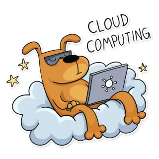 😴 747dc68f CLOUD COMPUTING クラウドコンピューティング, 犬, 漫画, テクノロジー, ノートパソコン, クラウド, 星 whatsapp sticker