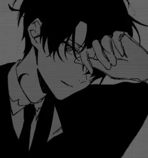 🎧 a5b87506 อนิเมะ, มังงะ, ศิลปะ, ภาพประกอบ, ขาวดำ, ตัวละคร telegram sticker