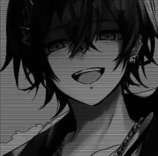 🎧 d1001e54 อนิเมะ, มังงะ, มืด, ยิ้ม, ยิ้มเยาะ, เจาะ, โซ่ telegram sticker