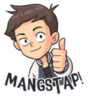 👍 039ef253 MANGSTAP! Polegar para cima, Positivo, Aprovação, Personagem de desenho animado telegram sticker
