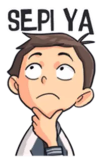 🙄 30ca630d SEPI YA Desenho animado, Pensando, Entediado, Sozinho, Expressão, Adesivo telegram sticker