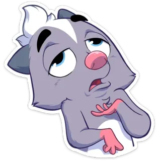 ☹️ 5d8a8814 Dessin animé, Opossum, Animal, Mignon, Autocollant, Drôle whatsapp sticker