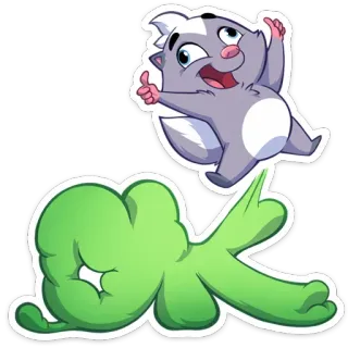 👌 9150b4b8 ok mouffette, mignon, ok, positif, dessin animé whatsapp sticker