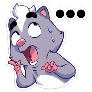 😅 a6d45829 dessin animé, animal, inquiet, pensif, nerveux whatsapp sticker