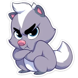 😡 f8ae9b07 mouffette, animal, dessin animé, en colère, mignon, poilu whatsapp sticker