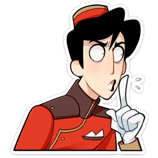 🤫 10778478 cartoon, bellhop, hotel, shhh, silence, quiet, character telegram sticker