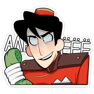 ⭐ 2376b6de AAAAAAAAAAAA cartoon, character, angry, hotel employee telegram sticker