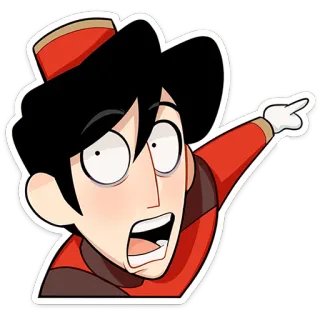 😳 56a99b04 cartoon, character, angry, pointing, offensive gesture telegram sticker