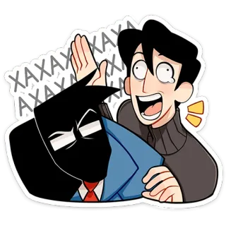 ⭐ 9e2ffed2 XAXAXAXAXA cartoon, characters, sticker, laughing, greeting, animation telegram sticker
