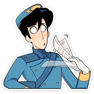 ⭐ 9f201ebb mailman, postman, delivery, uniform, cartoon telegram sticker