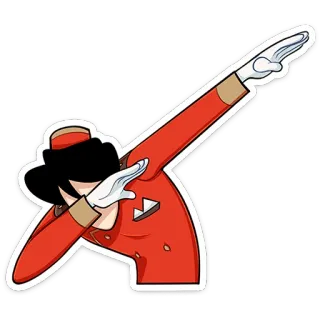 ⭐ d5191e8d bellhop, hotel, dab, gesture, cartoon telegram sticker