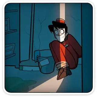 🤐 7f409eeb 漫画, 掃除, 清掃員, 恐怖, 驚き, マスク telegram sticker