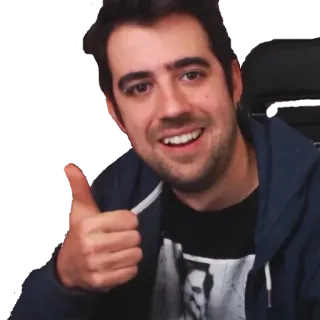 👍 d1887c8a jempol, potret, pria, gestur, positif, senyum telegram sticker