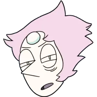 😑 bff56735 Pearl Steven Universe 珍珠, 史蒂芬宇宙, 卡通, 角色, 脸, 表情, 无聊 telegram sticker