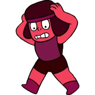 😬 e6be205a Ruby Steven Universe 卡通, 动画, 角色, 红宝石, 史蒂文宇宙, 反应 telegram sticker