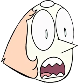 😯 ffcfbe90 Pearl Steven Universe 卡通, 珍珠, 史蒂芬宇宙, 害怕, 震惊, 动画 telegram sticker