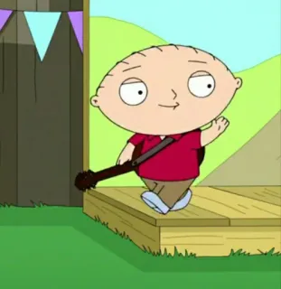 🧸 1c109265 Stewie Griffin Family Guy Stewie Griffin, Padre de Familia, dibujos animados, personaje, guitarra, animación telegram sticker
