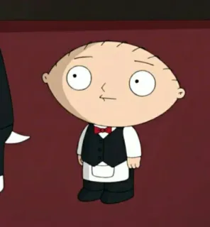 🧸 25189d9a Stewie Griffin Family Guy stewie, griffin, family guy, dibujos animados, bebé, pajarita telegram sticker