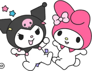 💬 623d8186 Kuromi Kuromi, My Melody, Sanrio, kawaii, anime, kreskówka, słodkie telegram sticker