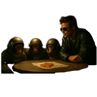 ⛑ 1e30d3e5 homme, singes, astronautes, table, espace, casques, Brad Pitt whatsapp sticker