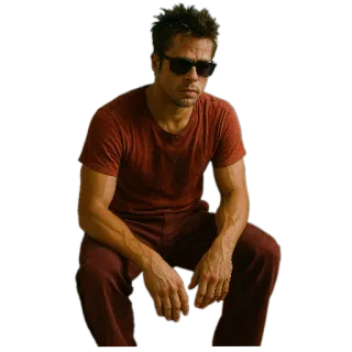 😎 a58112c9 Tyler Durden Fight Club Brad Pitt, Film, Fight Club, Personnage, Tyler Durden whatsapp sticker