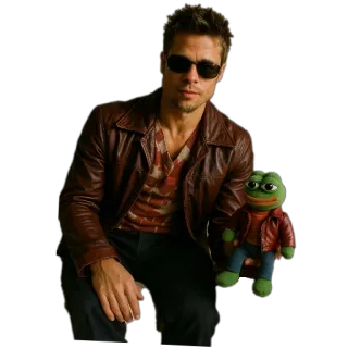 😎 dd67b3d7 Tyler Durden Fight Club Brad Pitt, Fight Club, Tyler Durden, Film, Personnage, Acteur whatsapp sticker