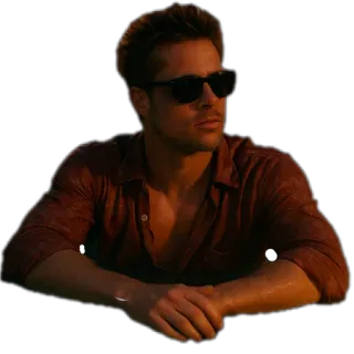 🎢 fa451c82 homme, lunettes de soleil, chemise, portrait, acteur whatsapp sticker