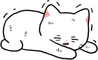 💬 4d756966 cat, kitten, sleeping, cute, animal, domestic animal, cartoon cat whatsapp sticker